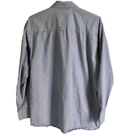 Izod Saltwater Long Sleeve Blue White Cotton Button Down Shirt Men's Large - Picture 5 of 10